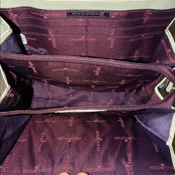 Anuschka Cream Crossbody Bag with Multicolor Butterfly & Floral Artwork - Picture 6 of 7